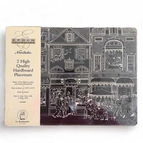 Noritake Epoch Other - Noritake Epoch "Le Restaurant" Placemats Laminate Cork Backed Pair Sealed